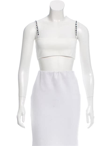 dior crop top white|christian dior crop top.